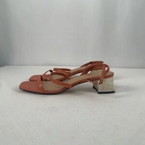 Pedro Square Toe Heeled Sandal‎ in Rust Size 9 or 39